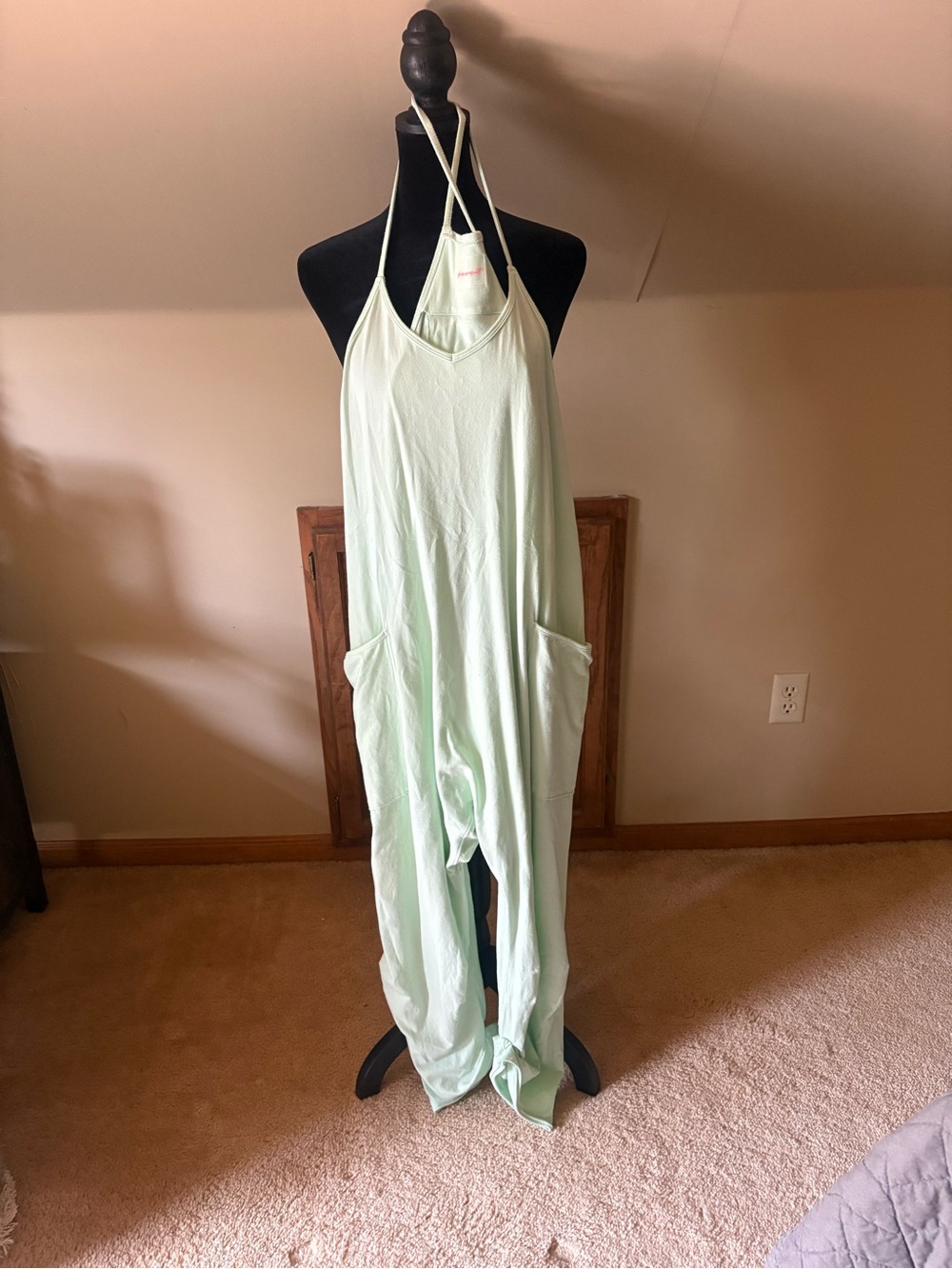 Free People Mint Green Halter Romper Jumpsuit